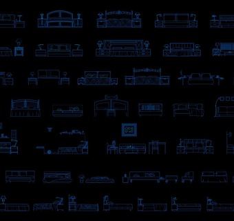 立面床模块cad图纸