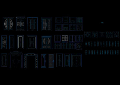 立面门铁花模块cad图纸