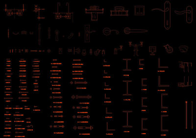 五金构件模块cad图块