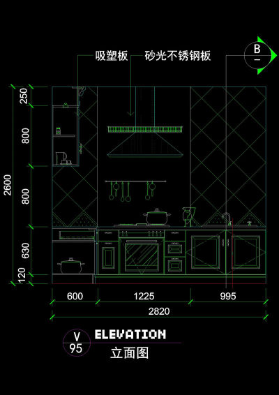 厨房立面图cad图纸