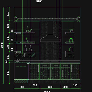 室内厨房图块cad图纸