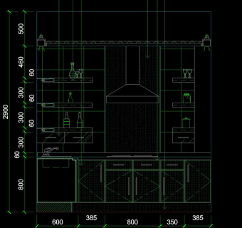 室内厨房图块cad图纸
