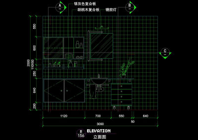 室内厨房立面cad图纸