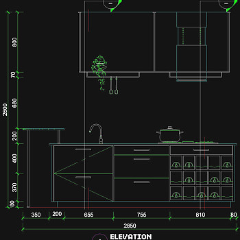 厨房立面cad素材
