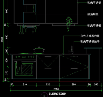 厨房立面cad图块