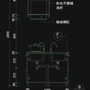 厨房立剖面cad素材