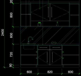 厨房立面素材cad图块素材