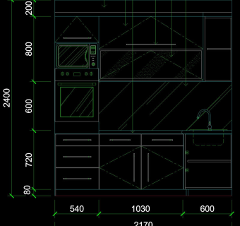厨房立面素材cad图块