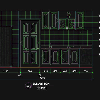 厨房立面图cad素材