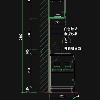 厨房立面图cad图块