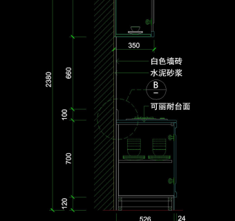 厨房立面图cad图块