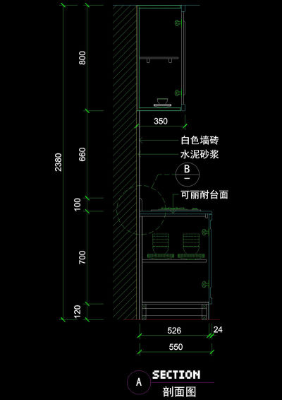 厨房立面图cad图块