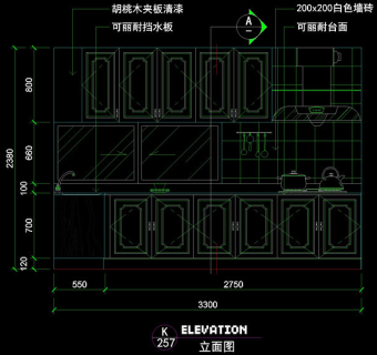 厨房立面图cad素材