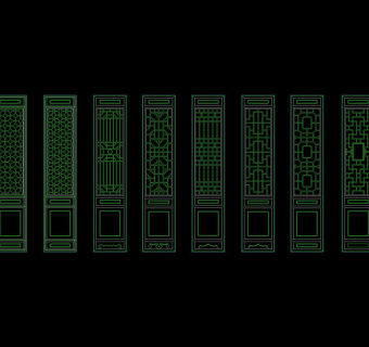 各种屏风cad图块