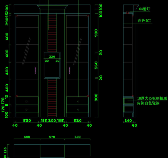 柜子立面cad图块
