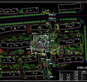 多层小区cad景观设计图