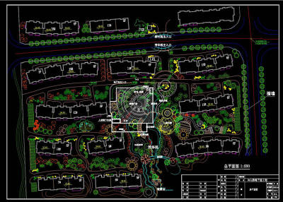 多层小区cad景观设计图