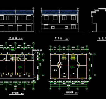 徽派建筑cad图稿素材