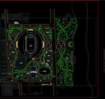 体育中心总平CAD图纸