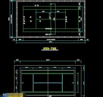 网球场cad平面图