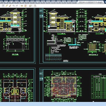两套高级别墅建筑施工CAD图纸(包括