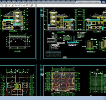 两套高级别墅建筑施工CAD图纸(包括
