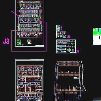 某整套地下车库cad建筑施工设计图