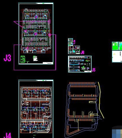 某整套地下车库cad建筑施工设计图