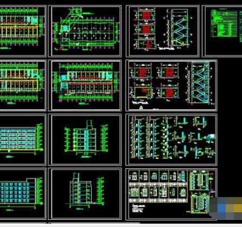 5层学生宿舍建筑设计cad施工图纸