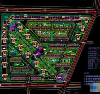 小区总平面规划设计及绿化cad施工图