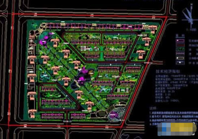 小区总平面规划设计及绿化cad施工图