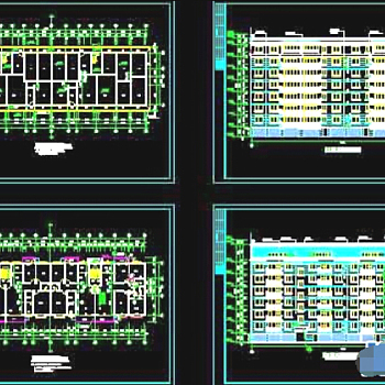 多层住宅建筑cad平立剖面全套设计图纸