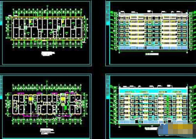 多层住宅建筑cad平立剖面全套设计图纸