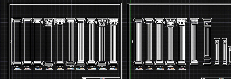 CAD欧式建筑构件罗马柱图片