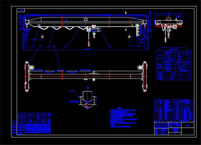 A型电动单梁起重机CAD机械图纸