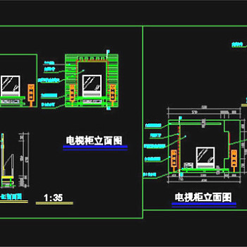 电视柜大样图CAD图纸