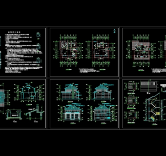 别墅建筑全套图纸CAD图纸