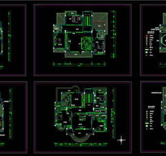 豪华别墅装修平面图CAD图纸
