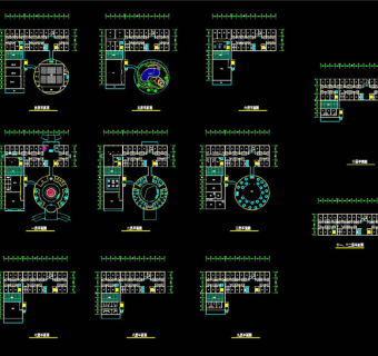 某酒店各层平面布置CAD图纸