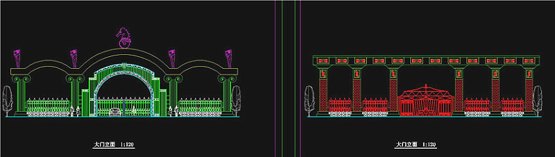 大门cad立面图