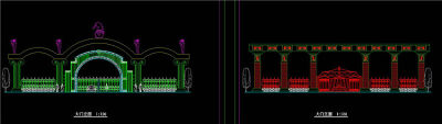 大门cad立面图