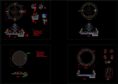 欧式水池施工图CAD图纸