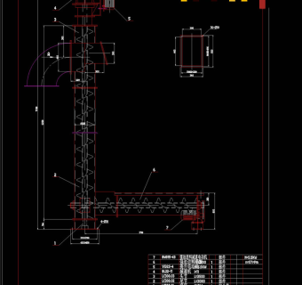 垂直螺旋输送机CAD机械图纸