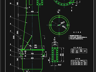标准型扩散式旋风除尘器CAD机械图纸
