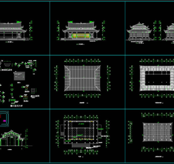 殿阁方案设计CAD景观图纸