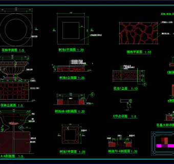 花池大样图CAD景观图纸