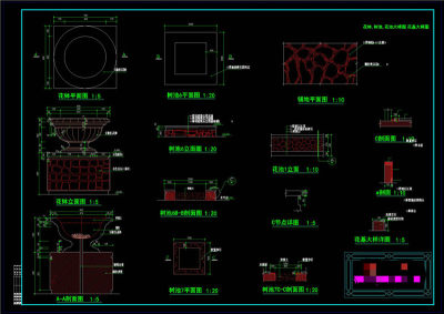 花池大样图CAD景观图纸