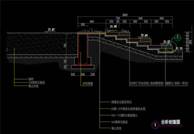 台阶踏步素材CAD景观图纸