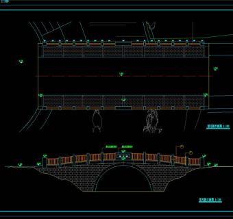 望月桥CAD景观图纸