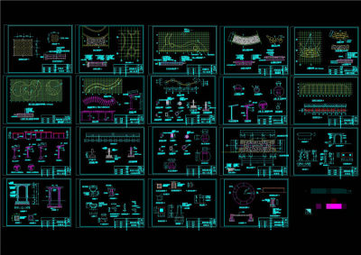 艺术花架施工图CAD景观图纸